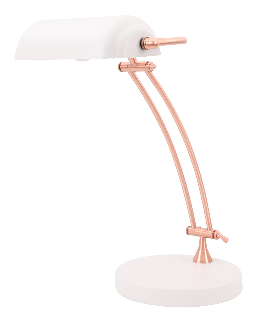 Lámpara Sobremesa Tipo Banquero Blanca E27 F-Bright
