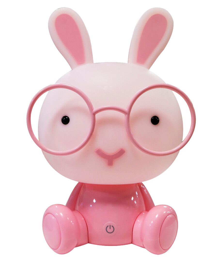 2400616-RO LUZ NOCHE SILICONA CONEJO ROSA 5V C/USB