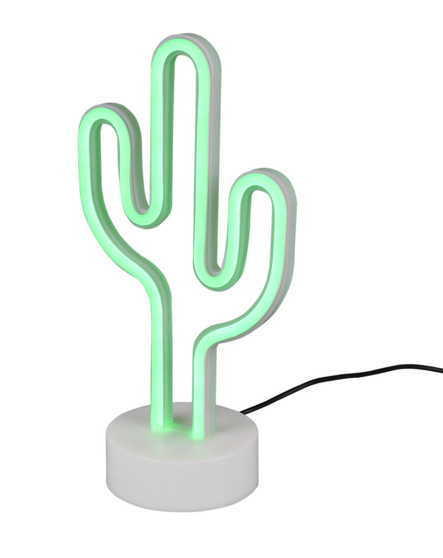 Lámpara Sobremesa Efecto Neón Cactus LED USB Trio Lighting