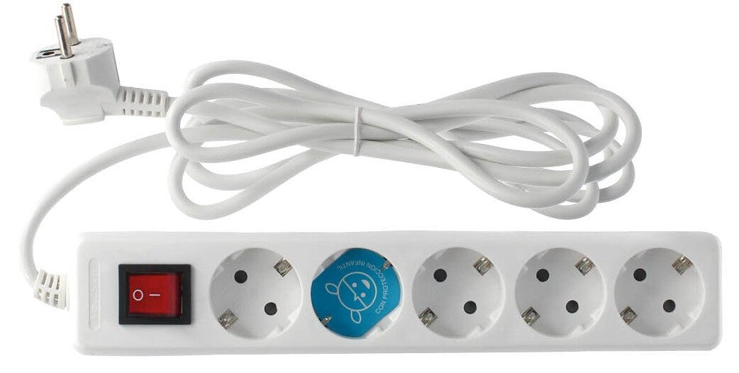 BASE MÚLTIPLE 5 TOMAS 5m CON CABLE E INTERRUPTOR GSC | Suministros Figmar