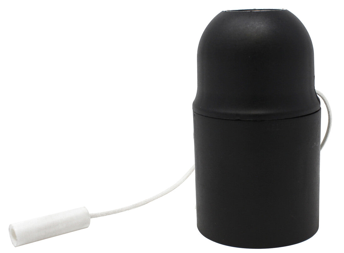 H038836 PORTALAMPARAS INTERRUPTOR LISO E27 NEGRO