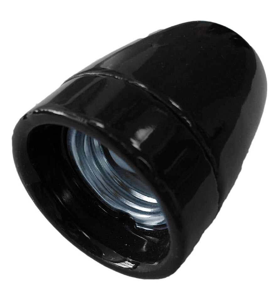 1200545-N PORTALAMPARAS CERAMICO VINTAGE NEGRO