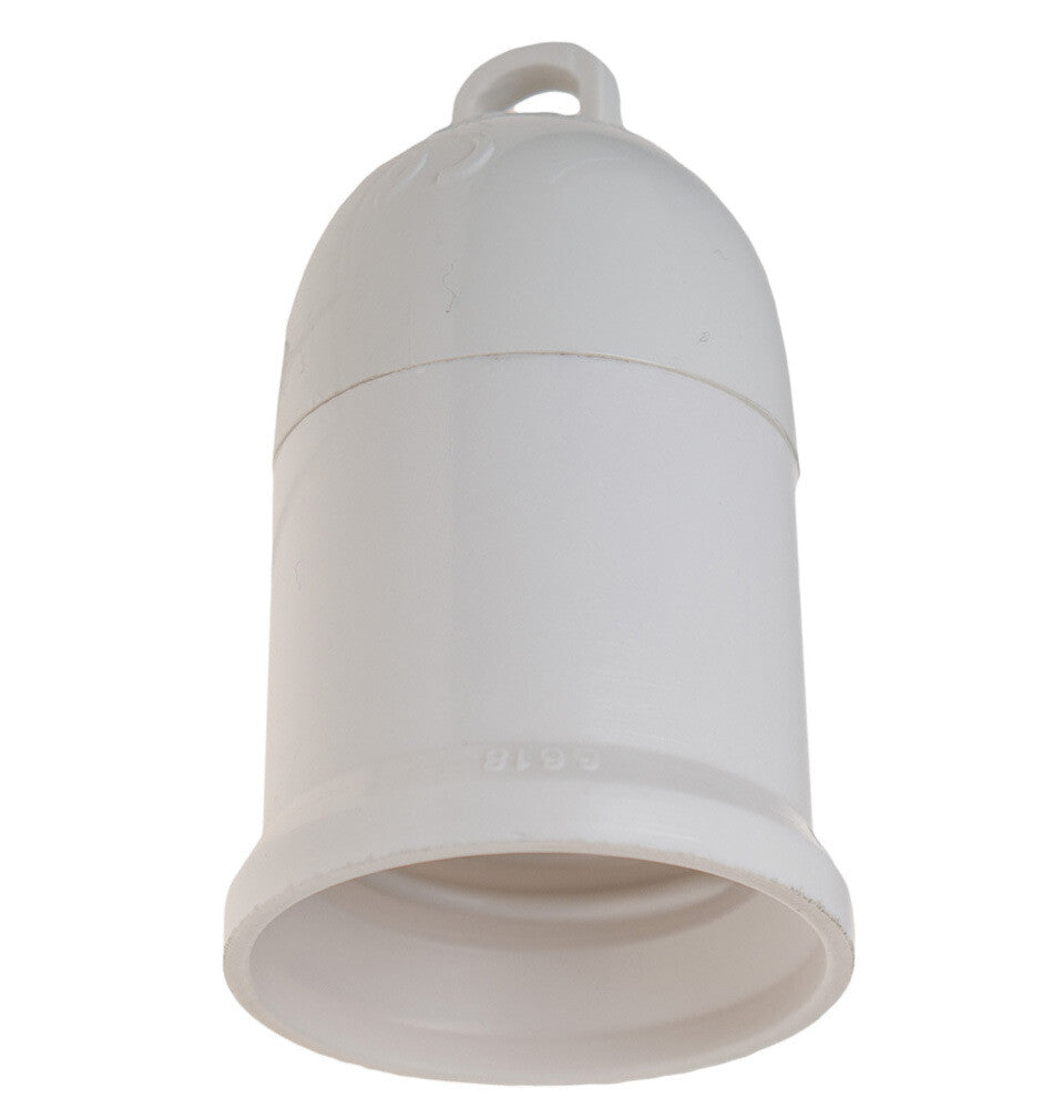 6618 BL SMOOTH RESIN LAMP HOLDER E27 WHITE SO