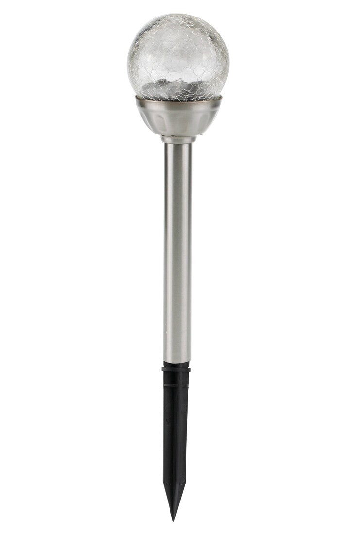 1853/12 SOLAR STAKE BALL RGB STAINLESS STEEL+GLASS 56cm GALIX