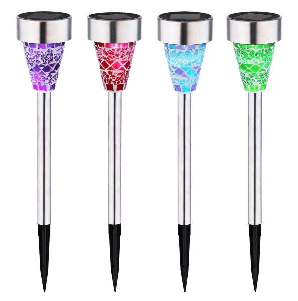 36351-12 ESTACA SOLAR INOX 6500K MOSAICO SURTIDO IP44 GLOBO