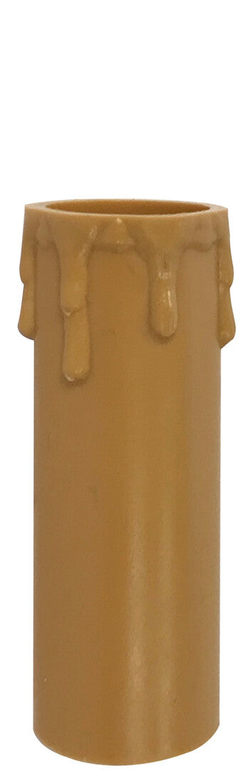 854C BEIGE CANDLE COVER WITH DROPS 28x82mm SOLERA