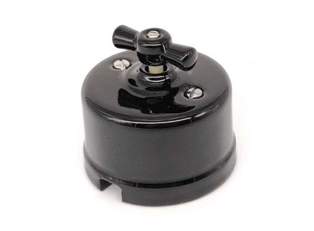 2902020-N CONMUTADOR SUPERFICIE PORCELANA NEGRA F-BRIGHT