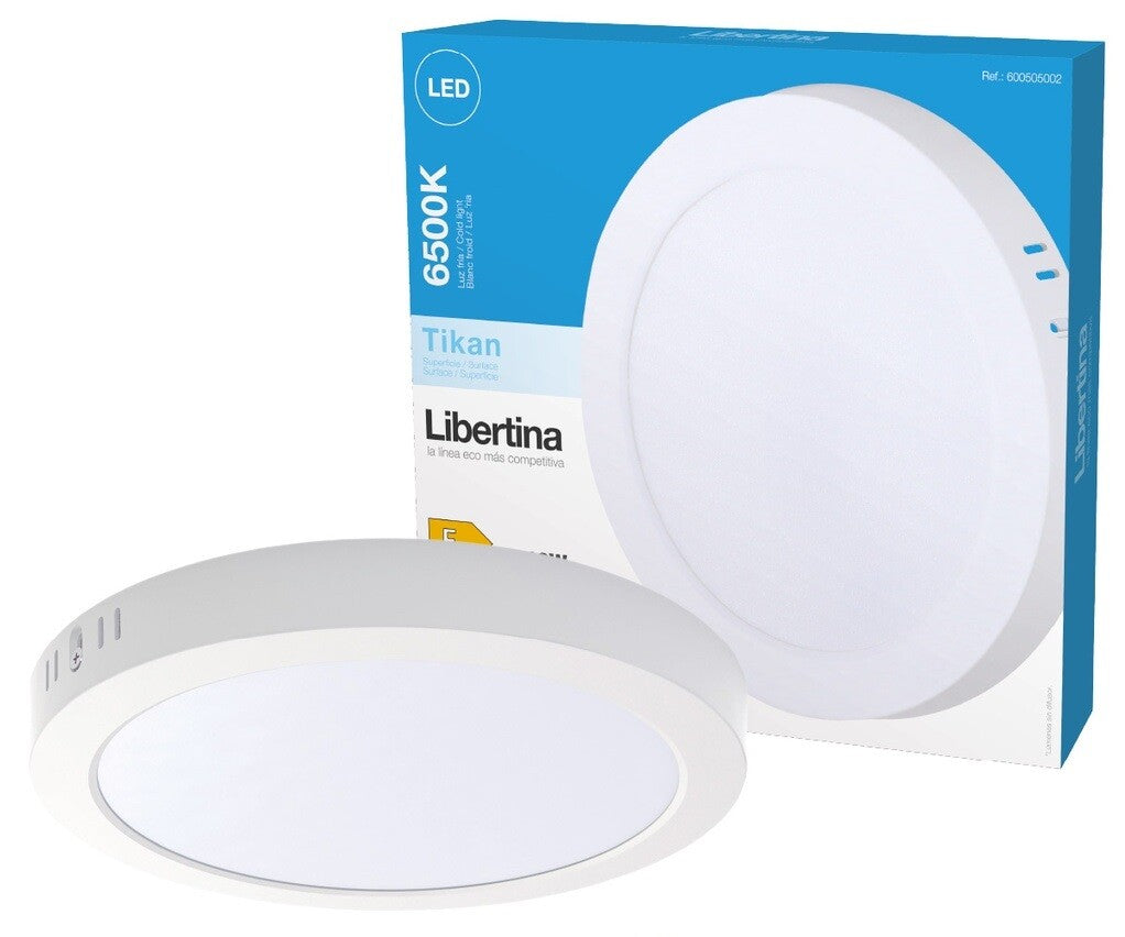 600505002 DOWNLIGHT SUPERFICIE LED REDONDO BLANCO 18W 6500K TIKAN LIBERTINA