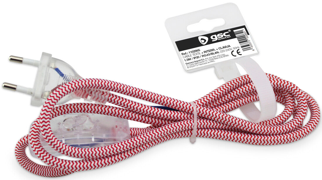 1102965 1,5m KABEL MIT SCHALTER WEISS/ROT