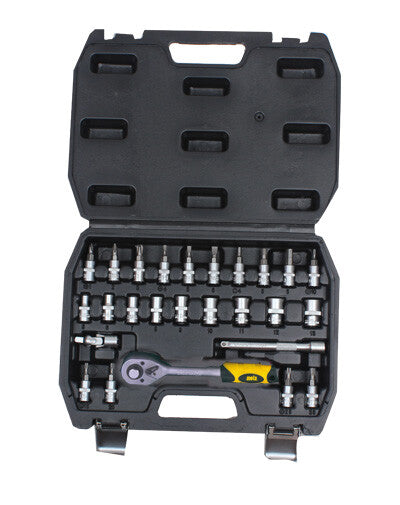 EK401 JUEGO 26 BOCALLAVES Y ACCESOORIOS 1/4´ MOTA