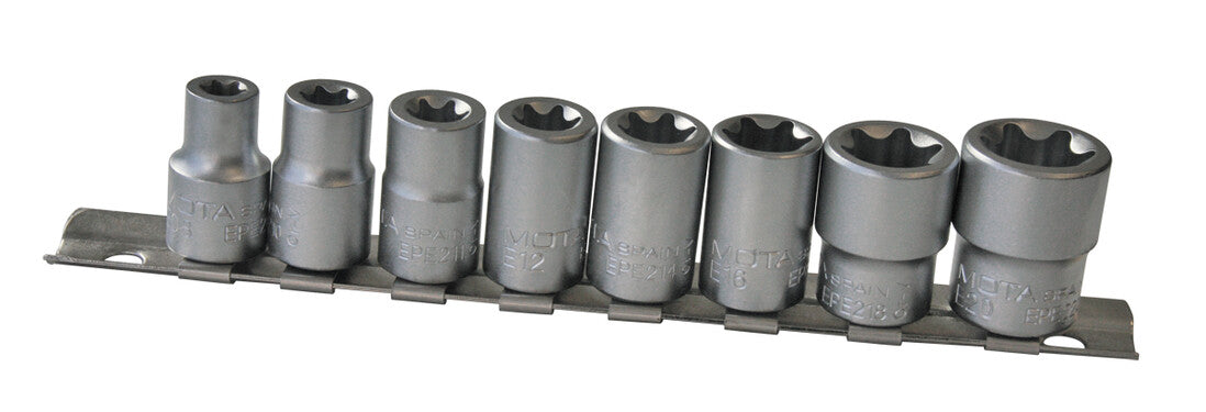 EK231 JUEGO BOCALLAVES 3/8´ TORX HEMBRA 8 A 20mm 8 PIEZAS MOTAS | Suministros Figmar