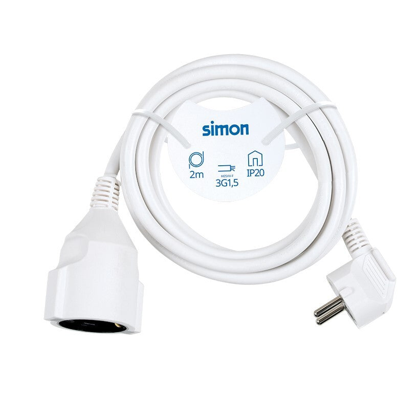 PL166209 2m PROLONGACION MANGUERA 3x1,5mm BLANCA SIMON