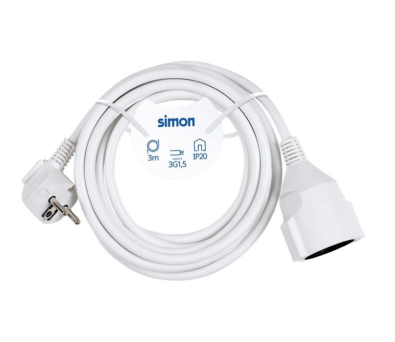 PL167305 3m PROLONGACION MANGUERA 3x1,5mm BLANCA SIMON
