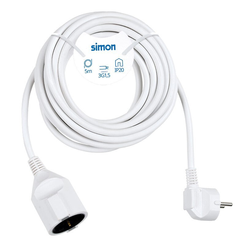 PL165103 5m PROLONGACION MANGUERA 3x1,5mm BLANCA SIMON