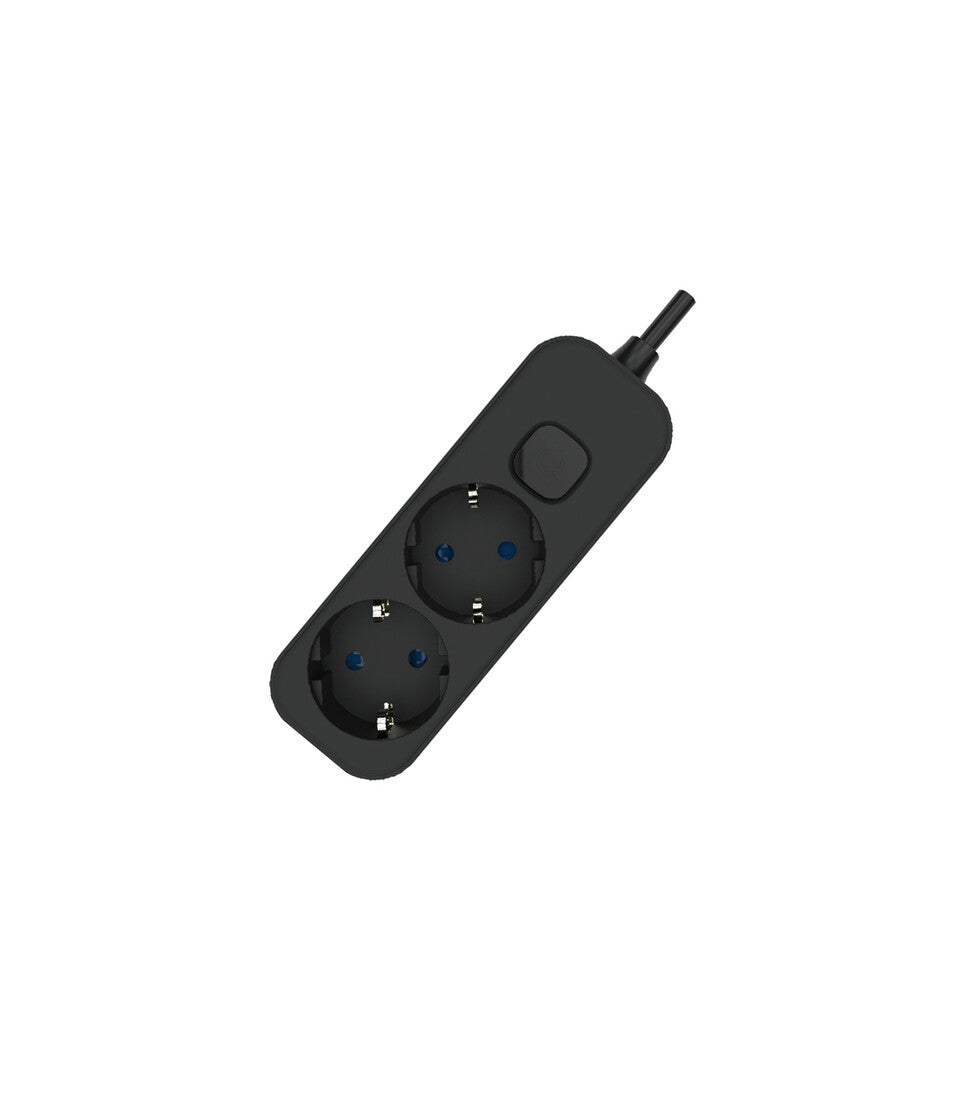 1001710-N MEHRFACHSTECKDOSENLEISTE 2T M/SCHALTER M/KABEL 1,5m SCHWARZ EB