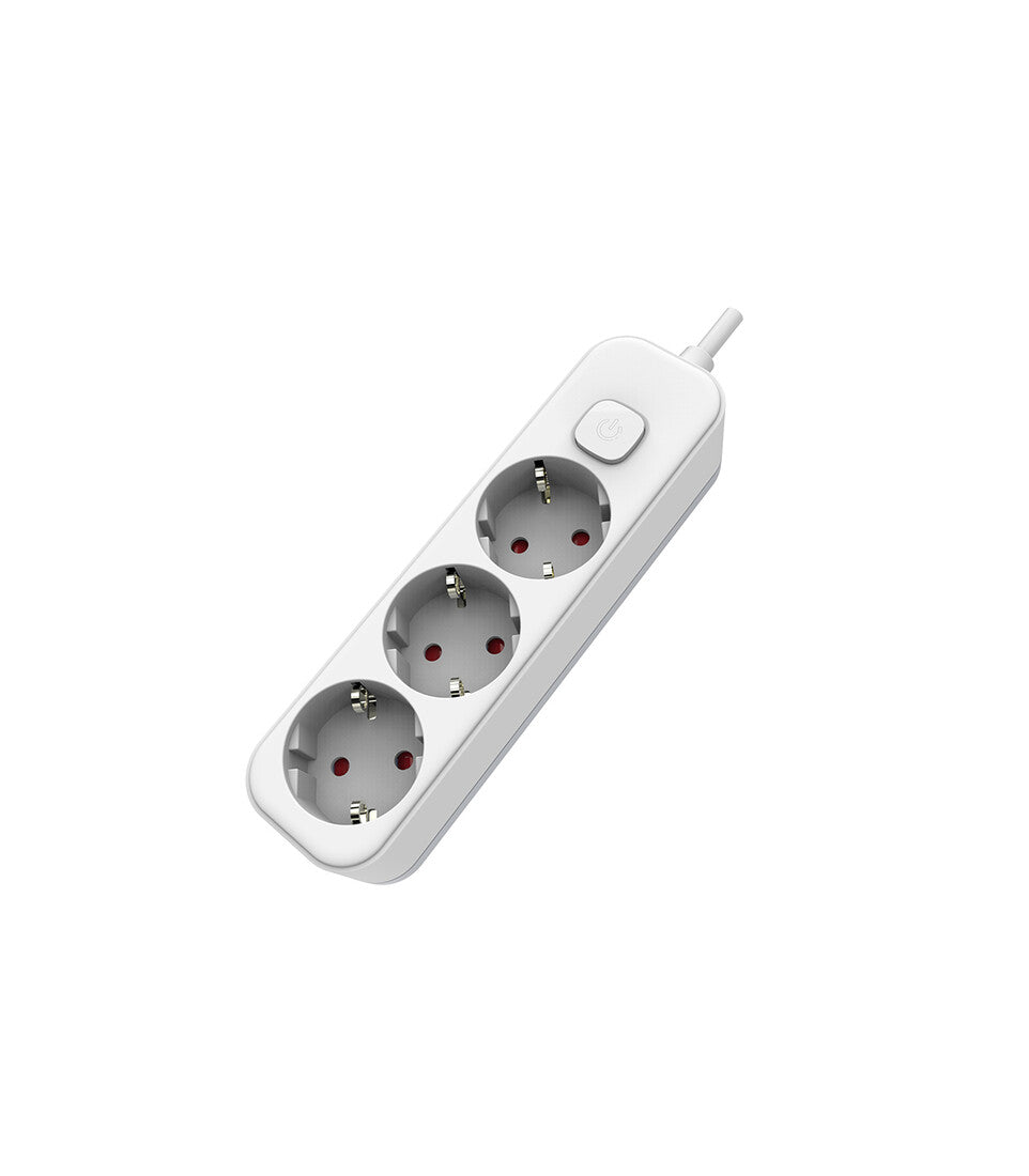 1001711 MEHRFACHSTECKDOSENLEISTE 3-FACH MIT SCHALTER MIT KABEL 1,5m WEISS EB