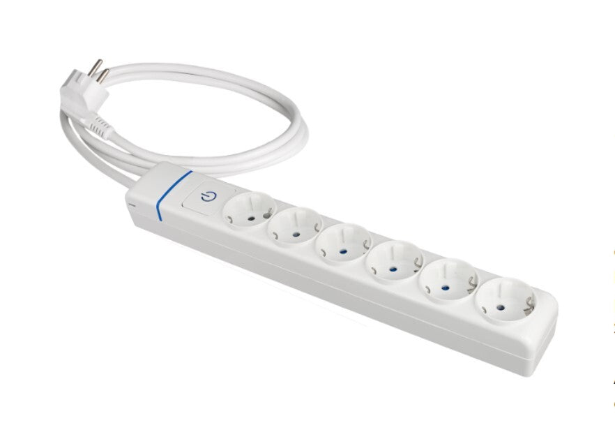 8016PIL MEHRFACHSTECKDOSENLEISTE 6T MIT KABEL MIT SCHALTER 1,5m ION SOLERA