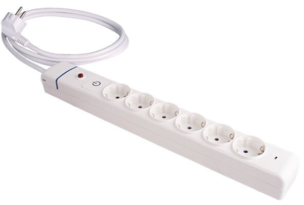 61ILSO BASE MULTIPLE 6T C/CABLE C/INTER 1,5mts PROTECC SOBRETENSION Y SOBRECARGA ION SOLERA