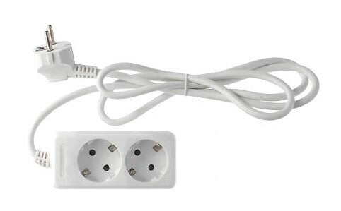 100005019 MEHRFACHSTECKDOSE STANDARD-SERIE 2-FACH M. KABEL 3x1,5mm 3m WEISS GSC
