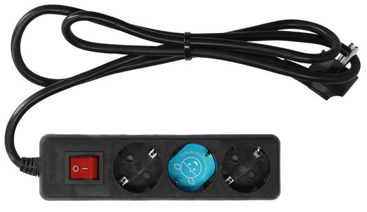 100005012 BASE MULTIPLE SERIE ESTANDAR 3T C/CABLE C/INTER 3x1.5mm 3m NEGRA GSC