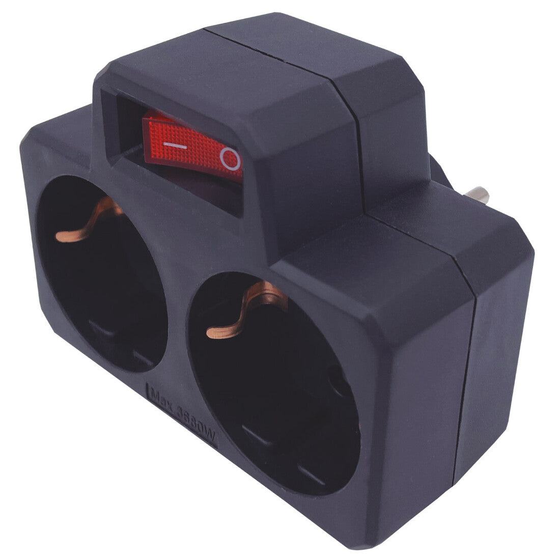 103000027 ADAPTADOR DOBLE CON INTERRUPTOR NEGRO GSC | Suministros Figmar