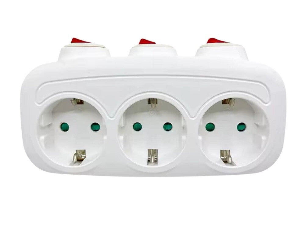 040315 ADAPTADOR TRIPLE SALIDA CON TRIPLE INTERRUPTOR B&B | Suministros Figmar