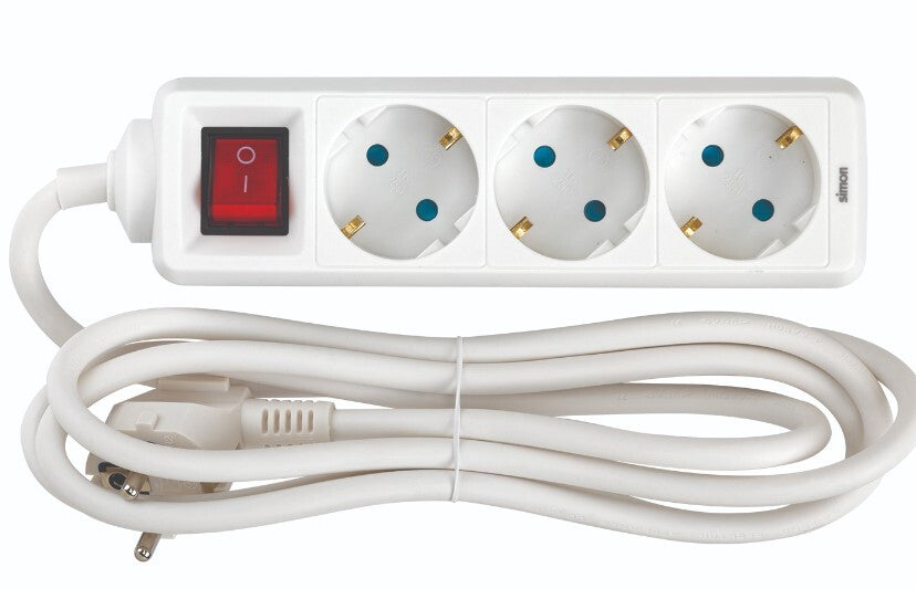 BM712301 BASE 3T C/CABLE 2m C/INTER BLANCA SIMON