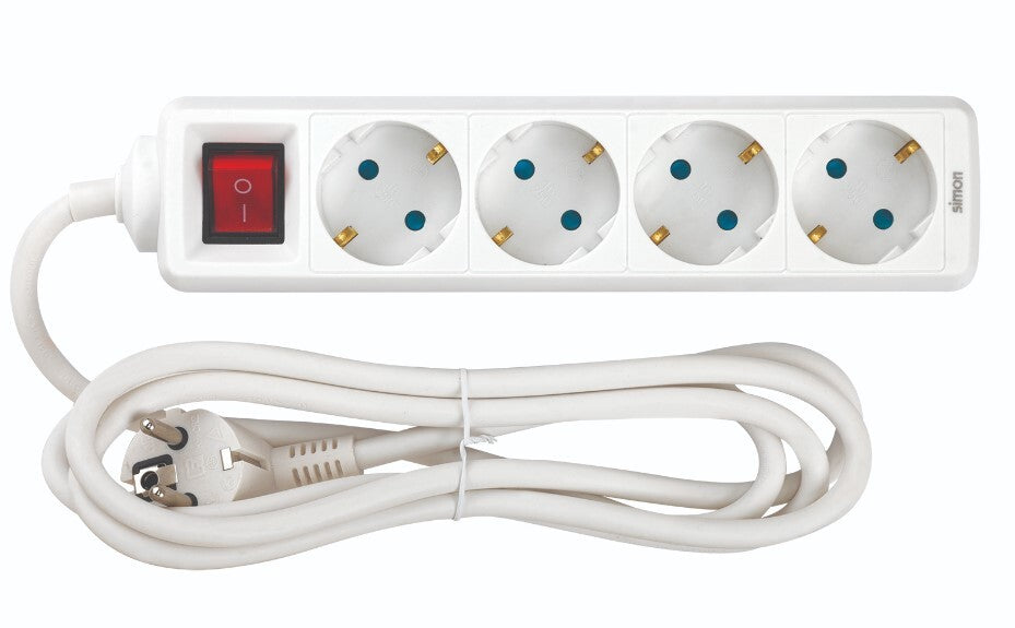 BM712400 BASE 4T C/CABLE 2m C/INTER BLANCA SIMON