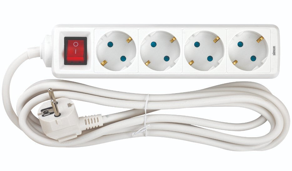 BM712402 BASE 4T C/CABLE 3m C/INTER BLANCA SIMON