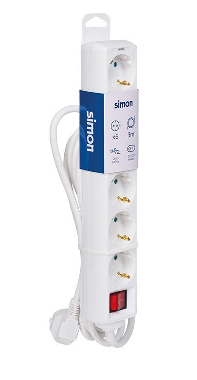 BM712602 BASE 6T C/CABLE 3m C/INTER BLANCA SIMON