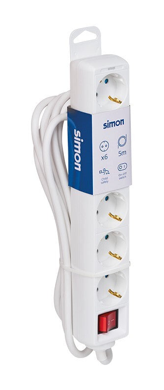 BM712603 BASE 6T C/CABLE 5m C/INTER BLANCA SIMON