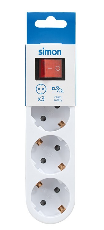 CL910402 ADAPTADOR TRIPLE SALIDA C/INTERRUPTOR BLANCO 16A 250V SIMON