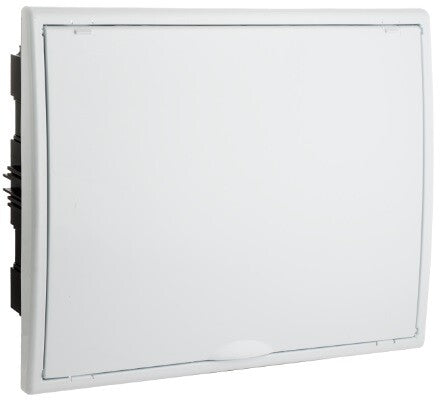 8206 CAJA EMPOTRABLE 2 FILAS 36+4 ELEMENTOS MARCO Y PUERTA BLANCOS 400x320x72mm. ARELOS SOLERA