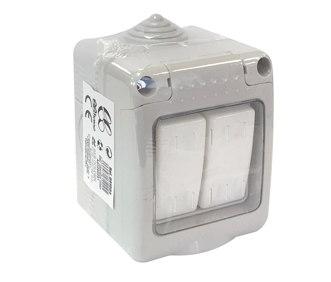 041004 DOPPELWECHSELSCHALTER WASSERDICHT IP55 10A 250V