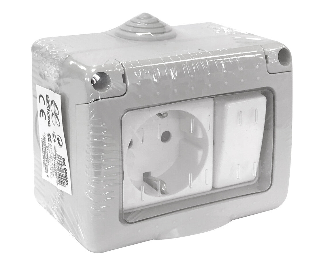 041005 SCHALTER + UNTERTEIL FEUCHTIGKEITSSCHUTZ IP55 16A 250V