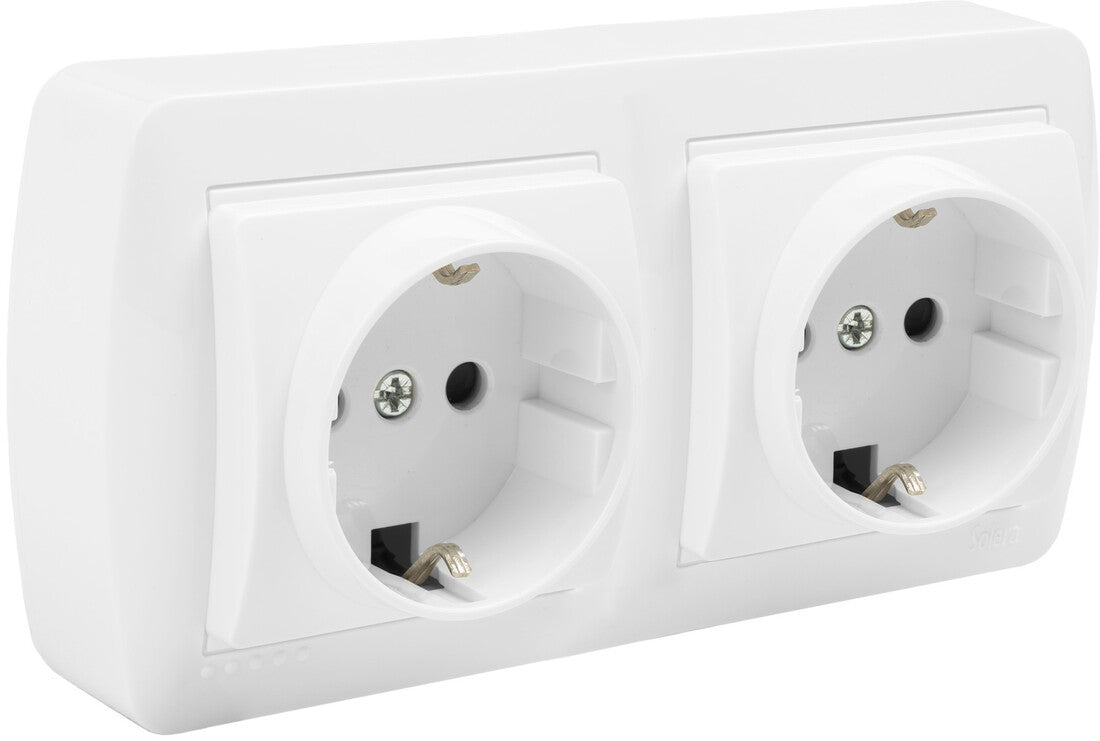 MUR66U BASE DOBLE SCHUKO 2P+T BLANCA SERIE MURAL | Suministros Figmar