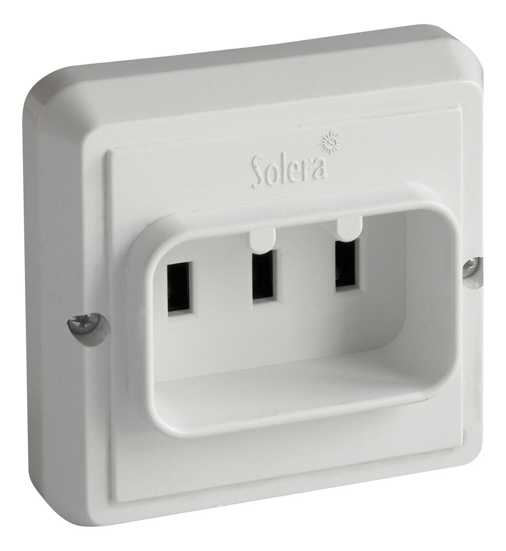 6827K BASE ENCHUFE BIPOLAR CON CONTACTO TIERRA 25A 250V BLANCA SOLERA