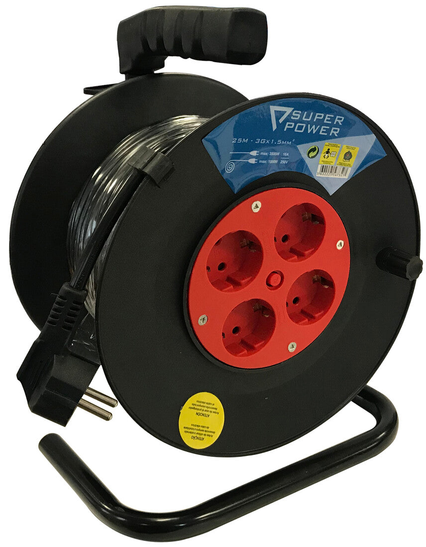 56733 50m EXTENSIBLE ENROLLACABLES 4T 3x1,5mm 3600W 16A IP20