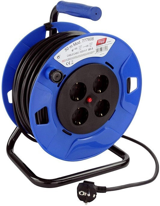 777608 50m EXTENDABLE CABLE REEL 4T W/TAYG THERMOSTAT