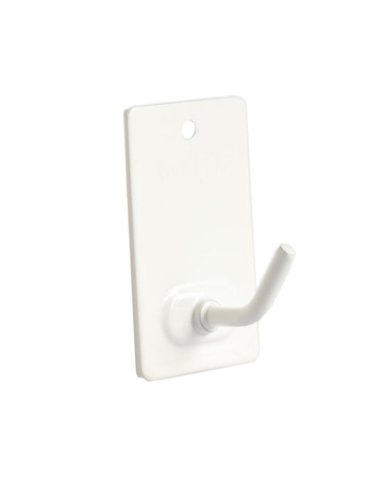 P2001B BL 3ud PERCHA ACERO ADHESIVA BLANCA 26x43mm