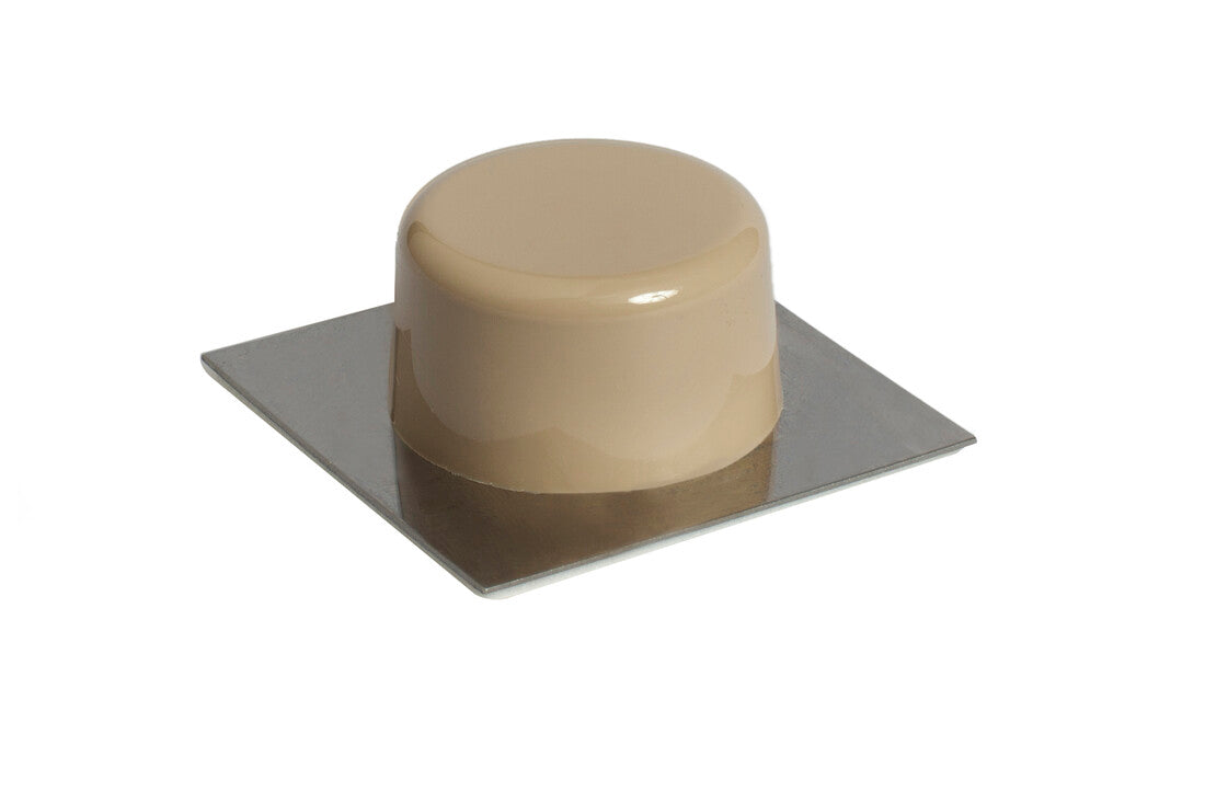 T1001X BL 2ud ROUND STOP BEIGE STAINLESS STEEL ADHESIVE