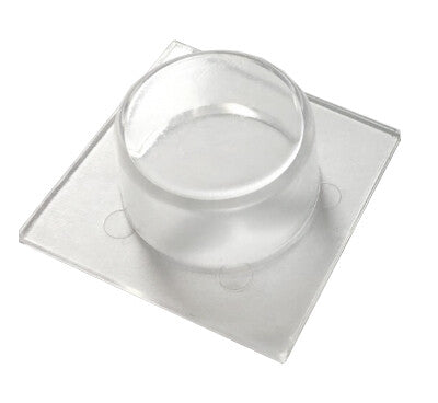 T1001T BL 2ud TOPE REDONDO TRANSP ACERO INOX ADHES
