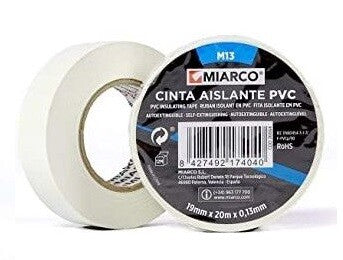 26661 CINTA PVC MIARCO M13 BLANCO 19x10x0,13mm MIARCO