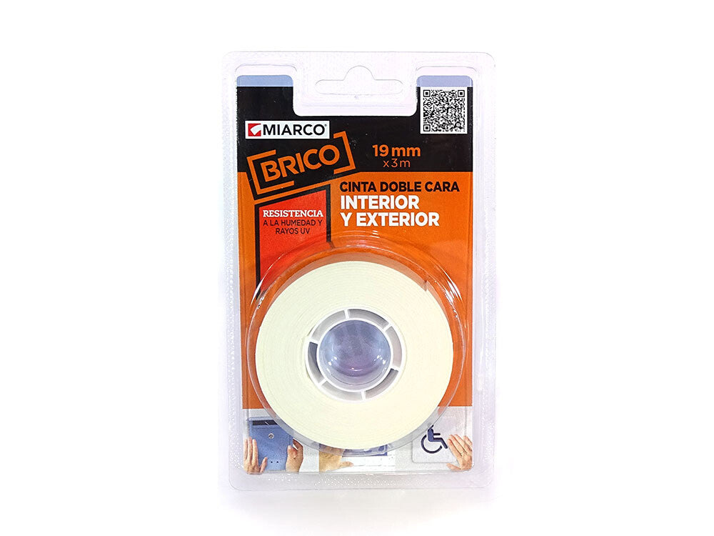 10993 DOUBLE SIDED TAPE INTERIOR AND EXTERIOR 3x19mm MIARCO