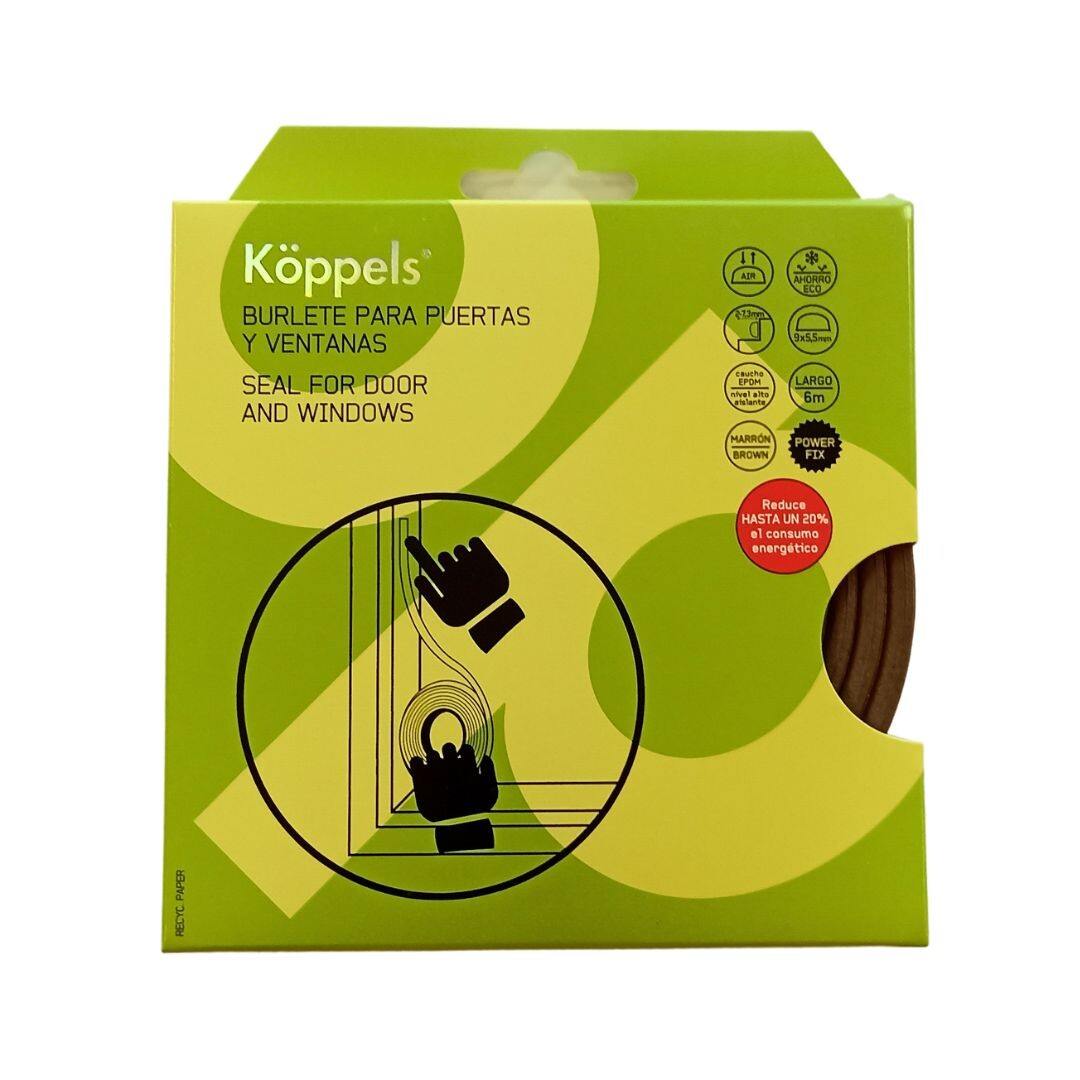 B2004M BURLETE PARA PUERTAS Y VENTANAS TIPO D MARRON KOPPELS
