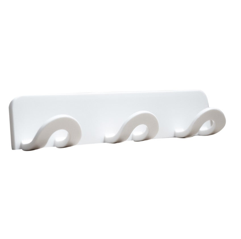 P5002B ADHESIVE COAT RACK 3 HOOKS POSSIBLE SCREW WHITE KOPPELS