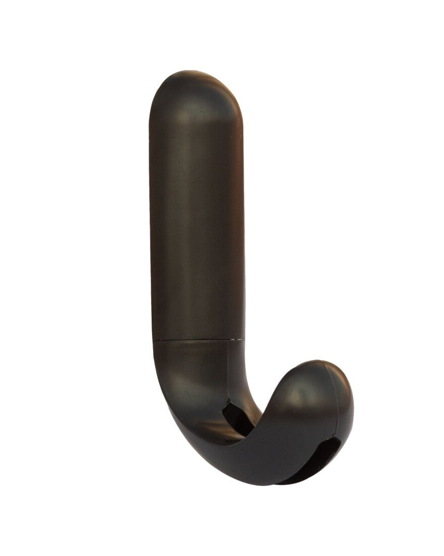 P3001N BL 1ud PERCHA ADHESIVA GRANDE PLASTICA FORMA ´J´ NEGRA KOPPELS