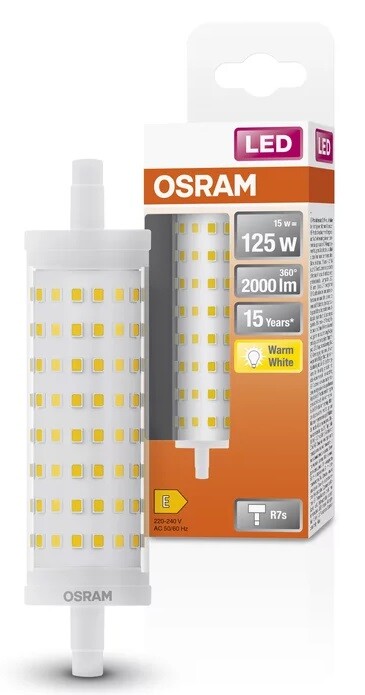 432673 LAMPARA LINEAL LED R7S 15W 2700K 118mm LINE OSRAM
