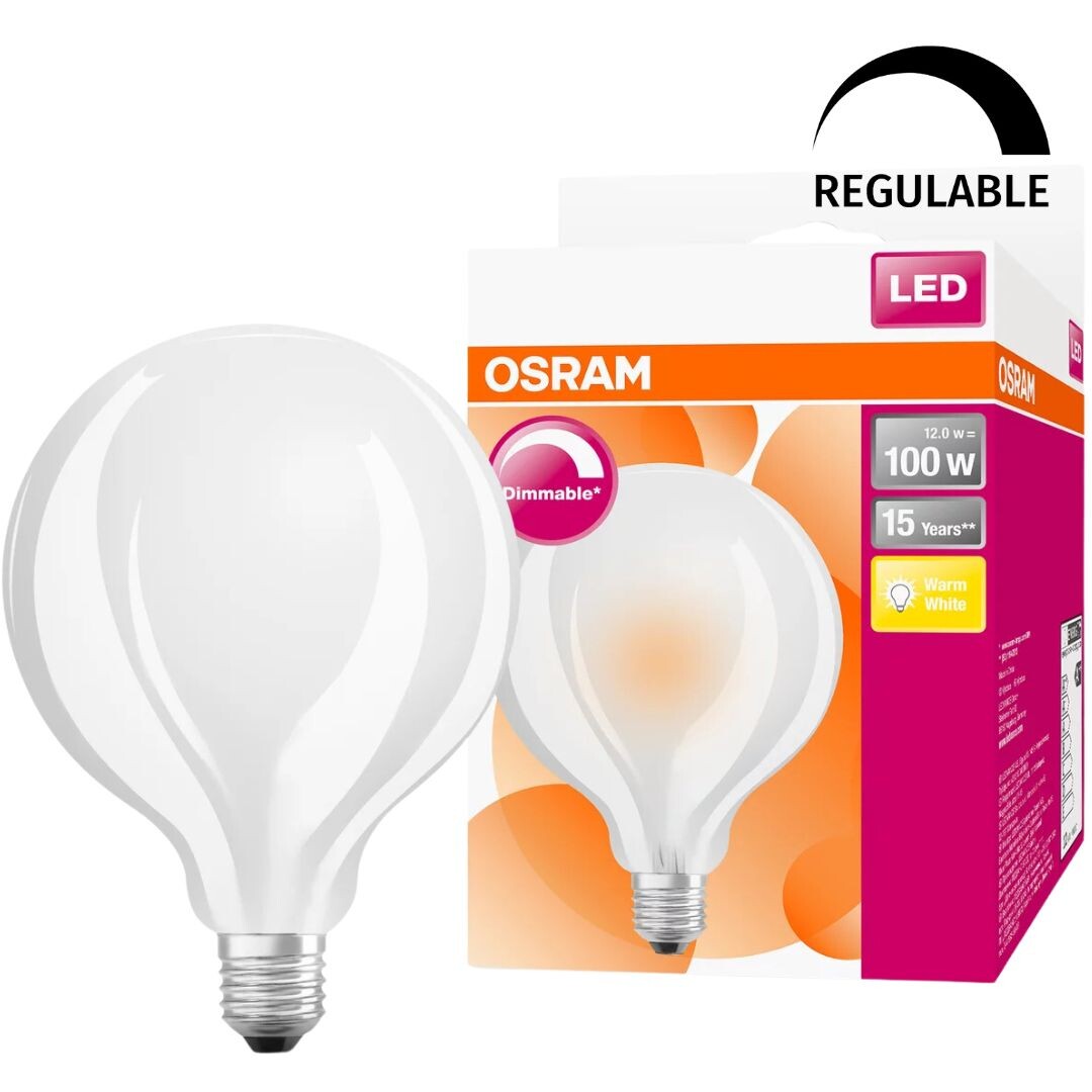 112131 LAMPARA GLOBO MATE FIL LED REG 12W E27 2700 | Suministros Figmar