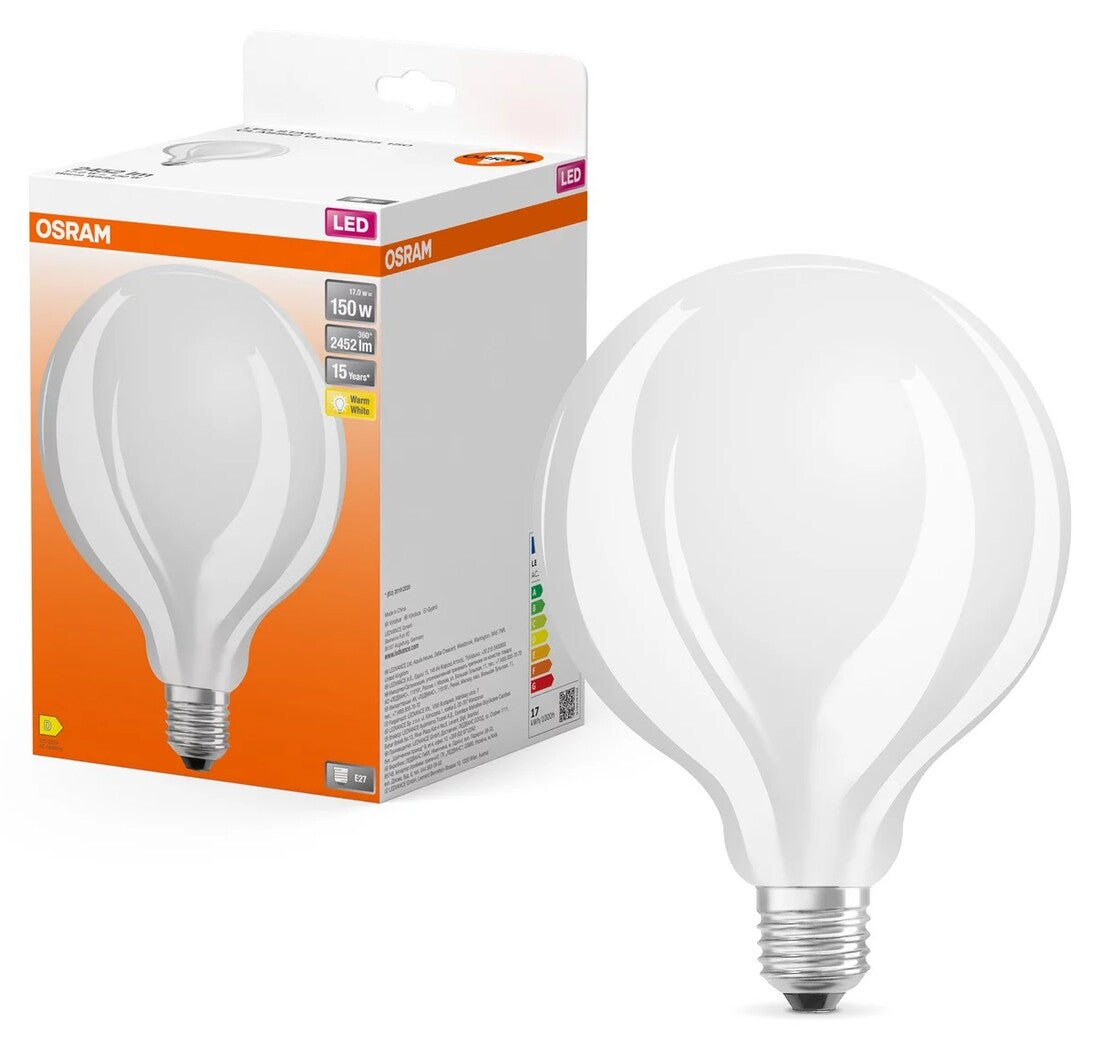 601888 MATTE LED FIL GLOBE LAMP E27 17W 2700K RETROFIT OSRAM